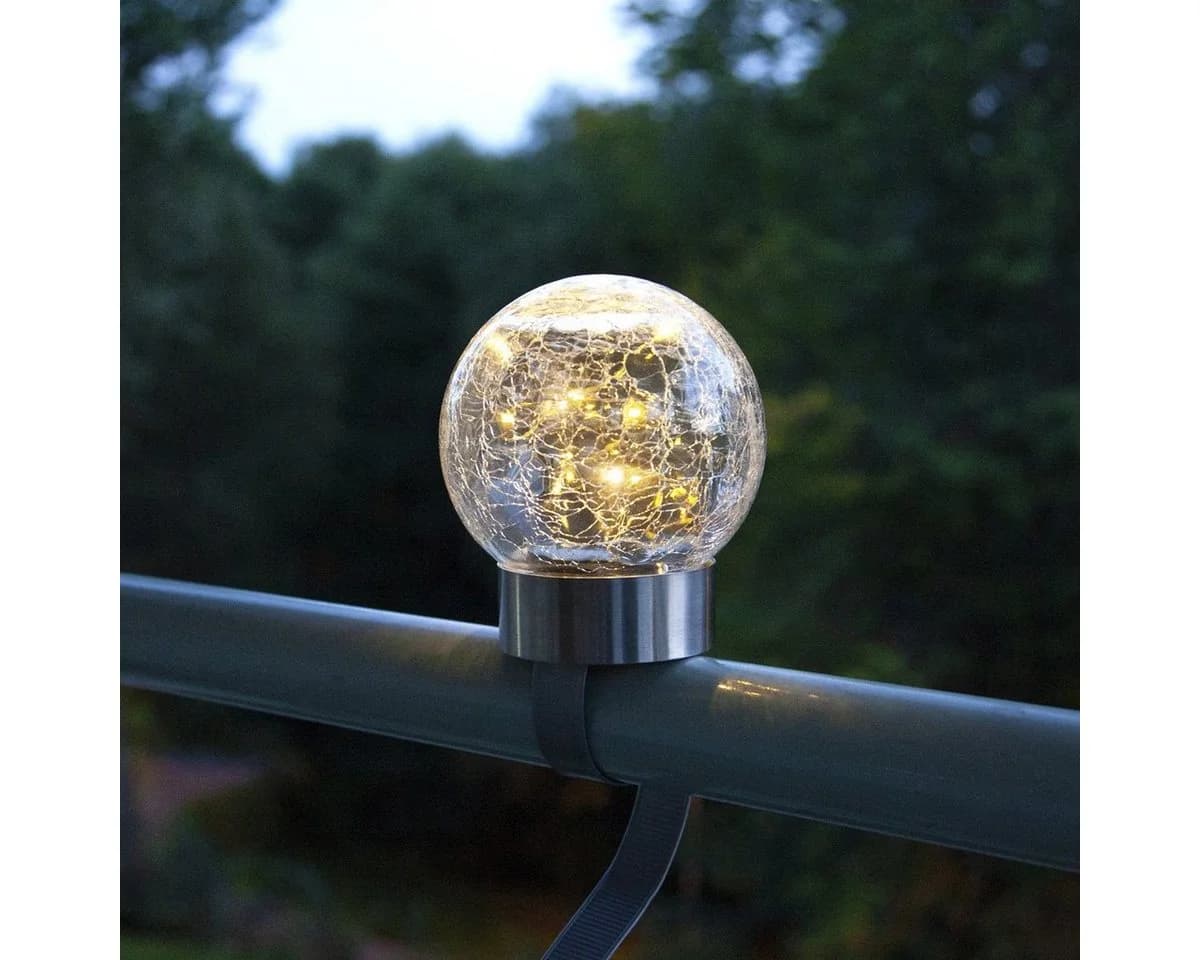 STAR TRADING Solarleuchte Glory 3-in-1 Transparent/Silber LED