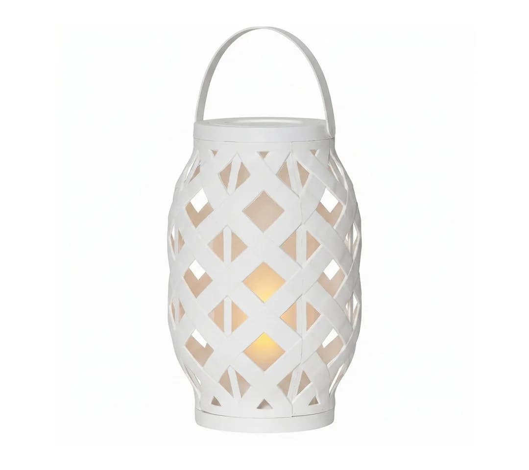 STAR TRADING Außen-Tischleuchte Flame Lantern Weiß LED Flammeneffekt - Bild 2