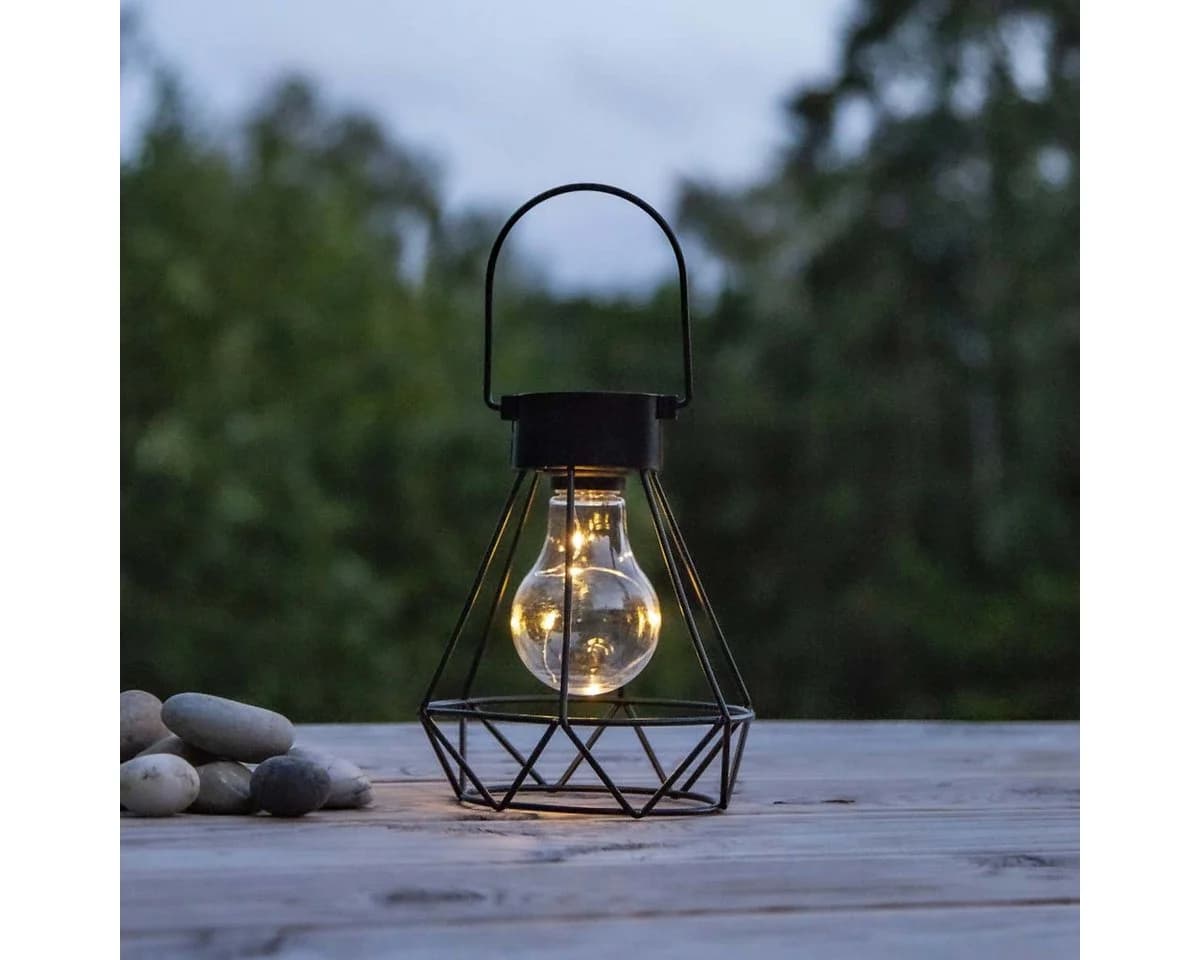 STAR TRADING Solarlaterne EDDY Schwarz 5 LEDs warmweiß