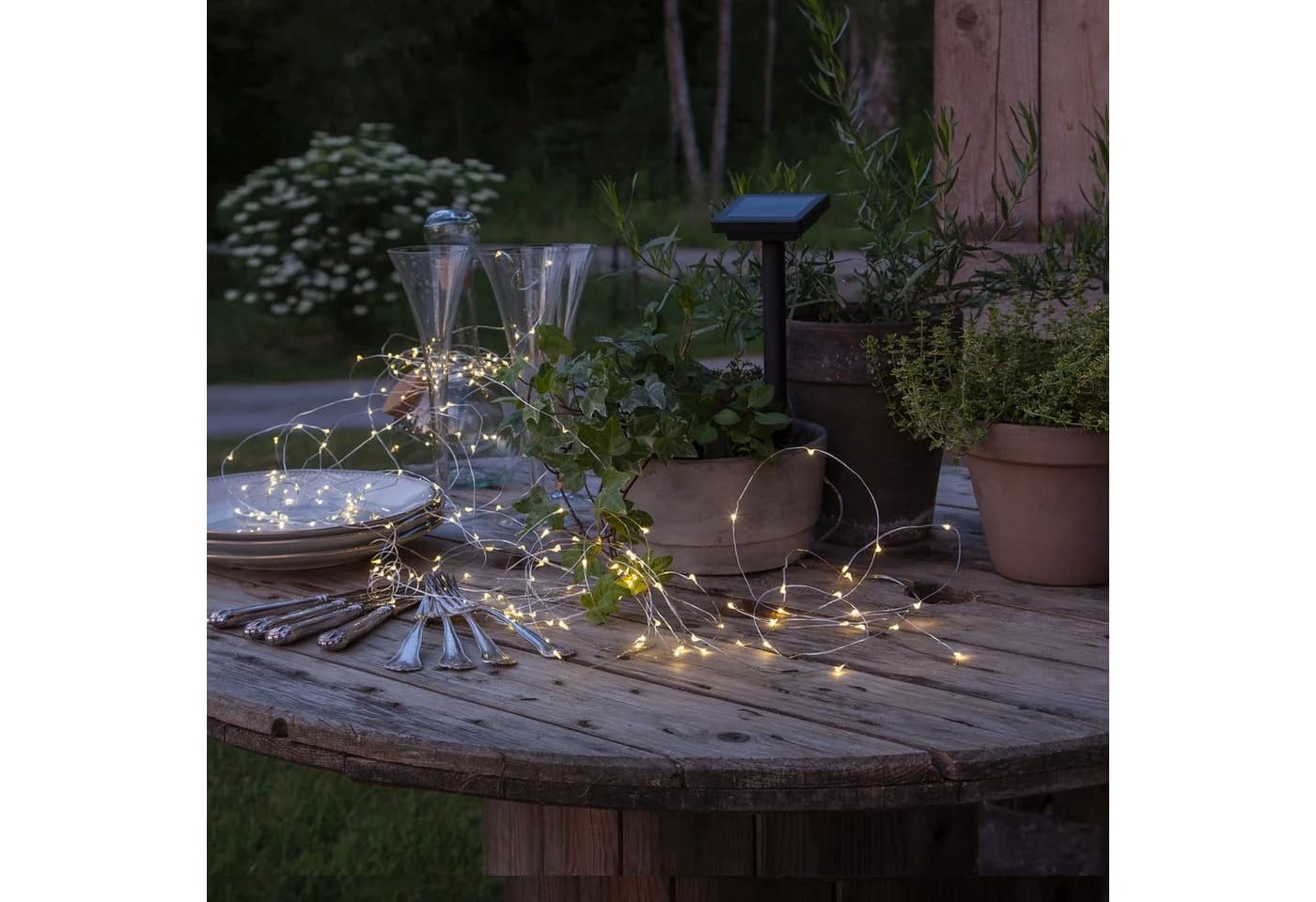 STAR TRADING Solar-Lichterkette Dew Drop 200 LEDs Silber - Bild 5