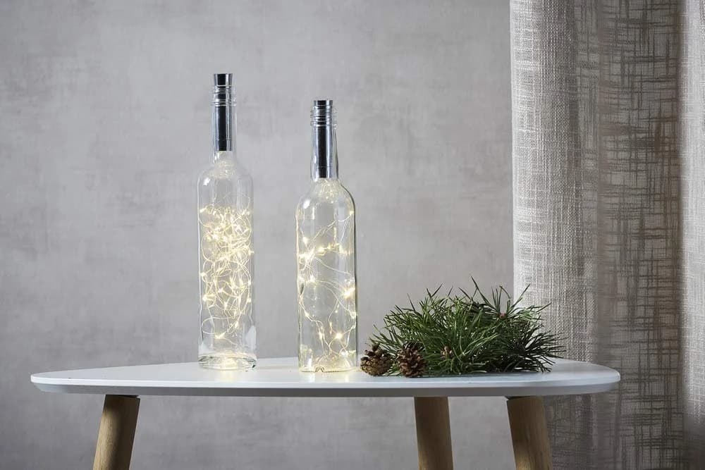 STAR TRADING LED-Lichterkette Dew Drop Korken silber Timer warmweiß - Bild 3