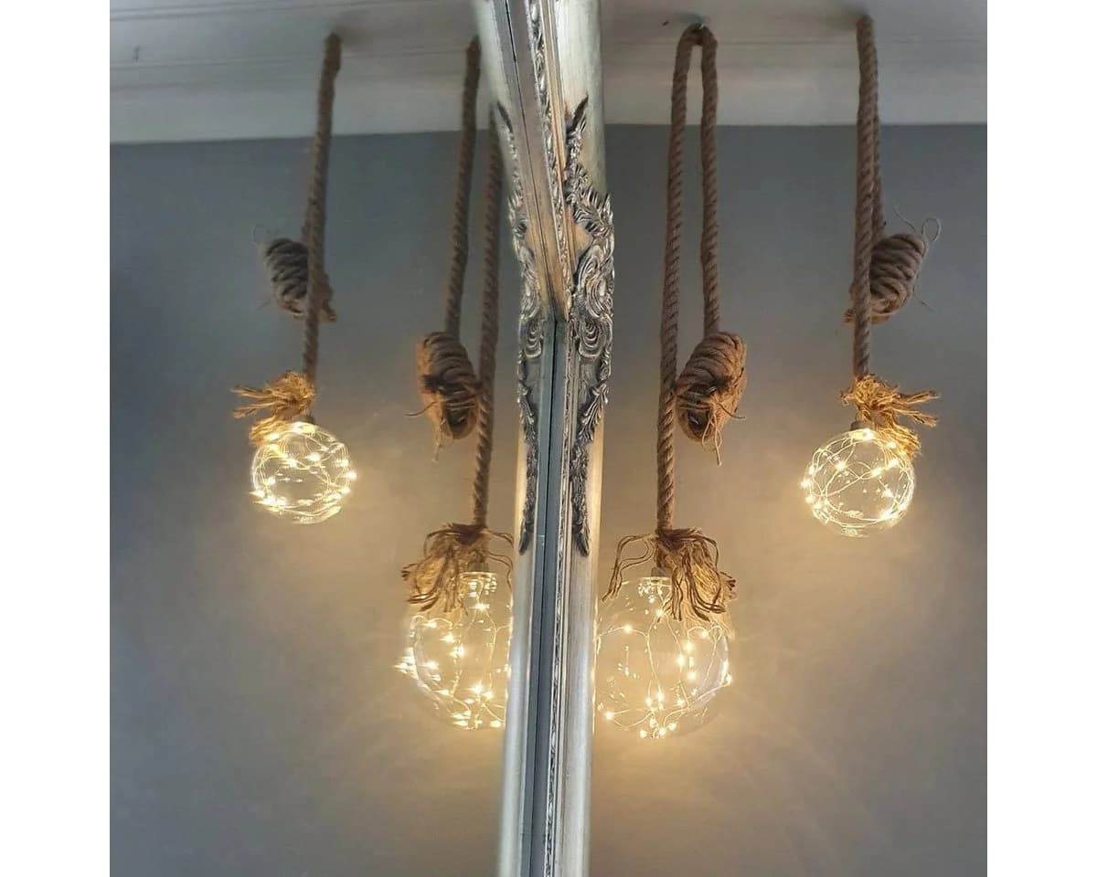 STAR TRADING LED Glaskugel mit Juteseil 15 LEDs warmweiß Timer - Bild 4