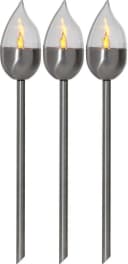 STAR TRADING LED Solar-Gartenfackel Olympus 3er Set Silber Edelstahl Bild 2