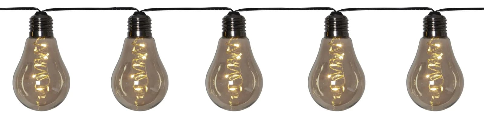 LED-Lichterkette Glow Grau 50 LEDs Glasabdeckungen IP44