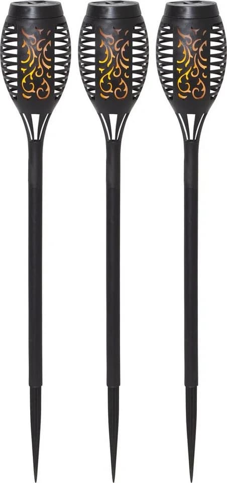 STAR TRADING LED Gartenfackel Star Mini 3er Set Schwarz Solar - Bild 2