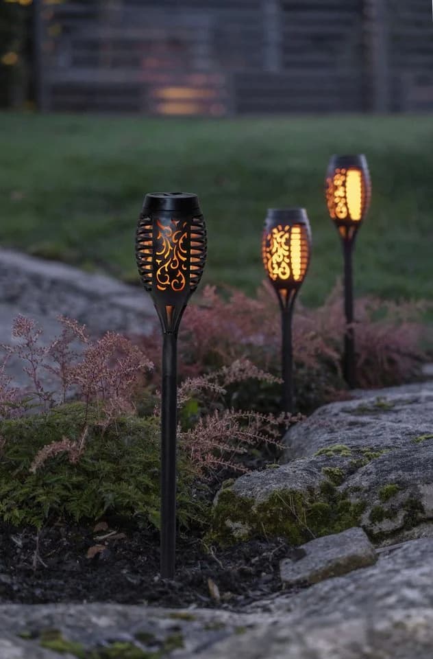 STAR TRADING LED Gartenfackel Star Mini 3er Set Schwarz Solar - Bild 3