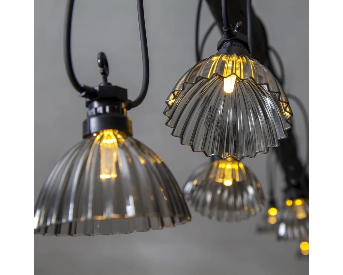 LED-Lichterkette Circus Shade mit 12 Schirmen Grau - Bild 3