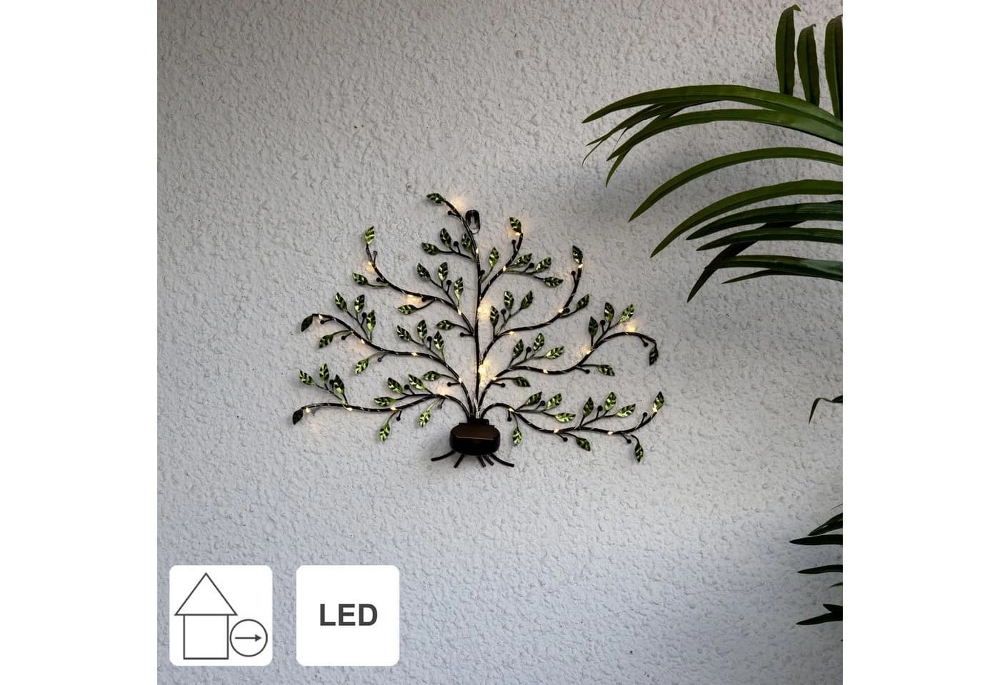 LED-Solarwandleuchte Tree of Life Schwarz Grün - Bild 3