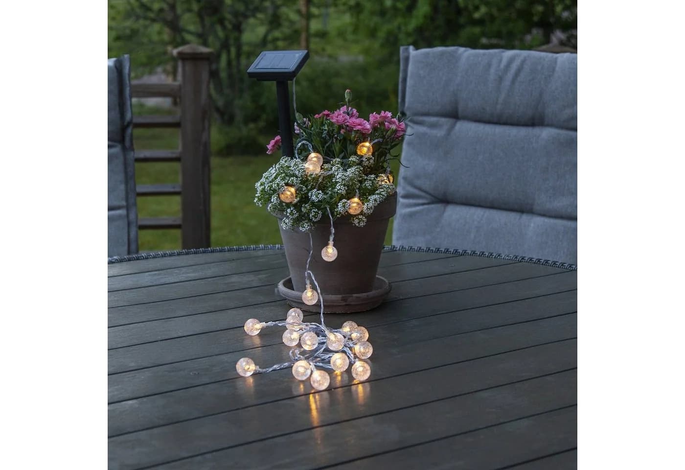 Star Trading LED Solar Lichterkette 20 Mini Kugeln Warmweiß
