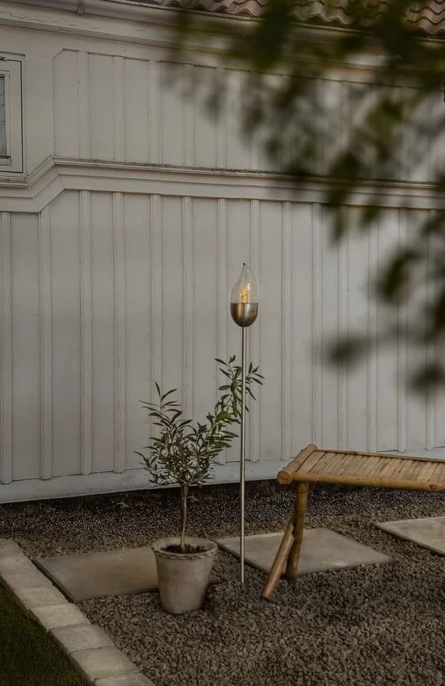STAR TRADING LED Solarleuchte Olympos Edelstahl Gartenspieß