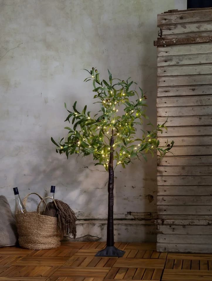 Star Trading Deko-Baum Olivec mit warmweißen LEDs