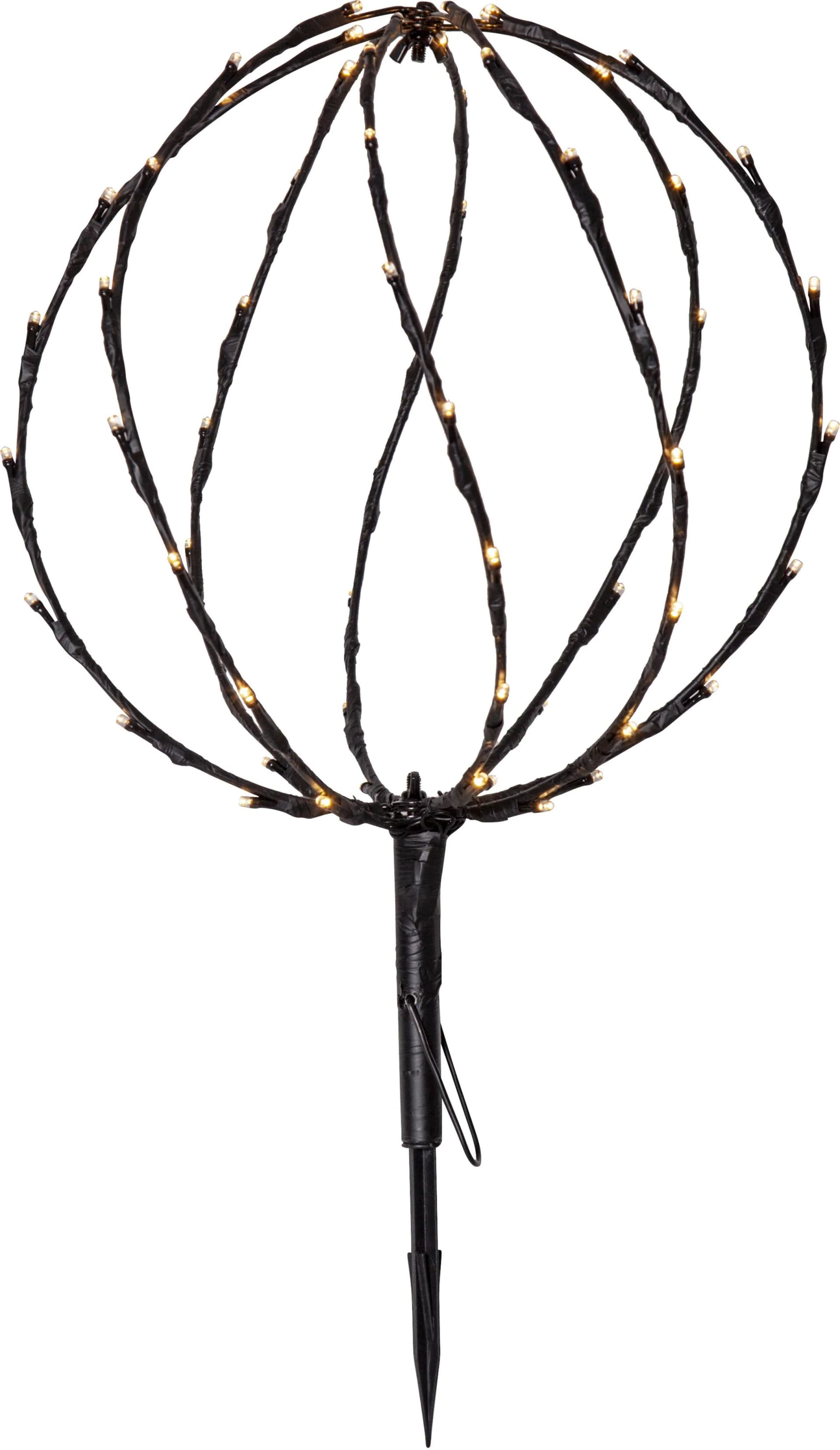 LED-Erdspießleuchte Sphere Ø 30 cm Schwarz Metall Batterie