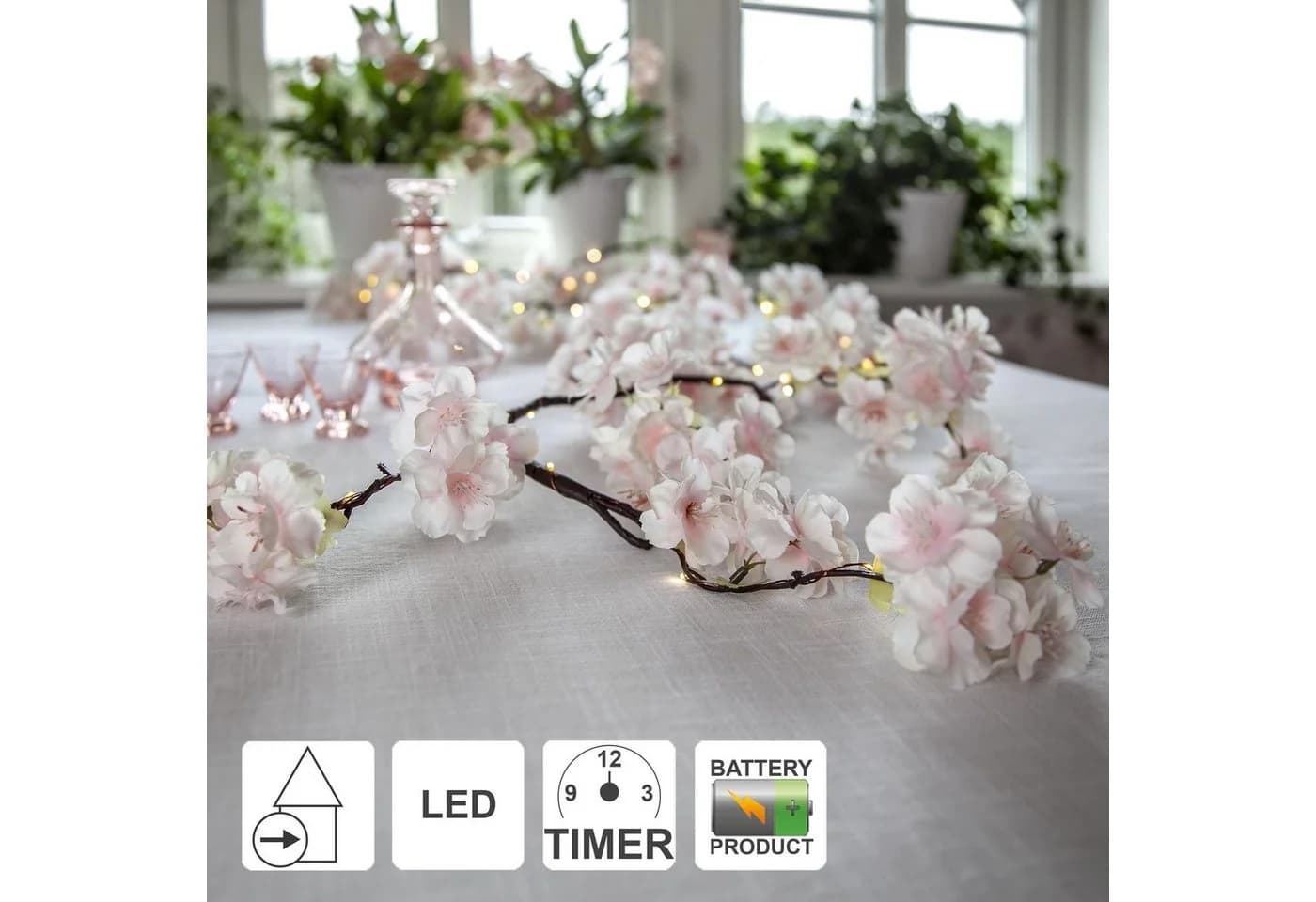 STAR TRADING LED-Girlande "Cherryflower" 48-flammig Lila Rosa - Bild 3