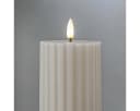 STAR TRADING LED Stumpenkerze STRIPE Beige Echtwachs Timer Bild 3