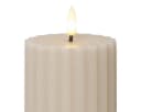 STAR TRADING LED Stumpenkerze STRIPE Beige Echtwachs Timer Bild 4