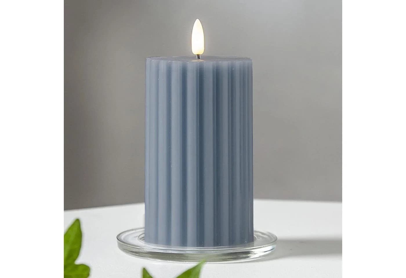 STAR TRADING LED-Kerze Flamme Stripe Blau Rillen-Optik - Bild 2