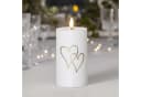 STAR TRADING LED-Kerze Flamme Heart Weiß/Gold Timer Sensor Bild 1