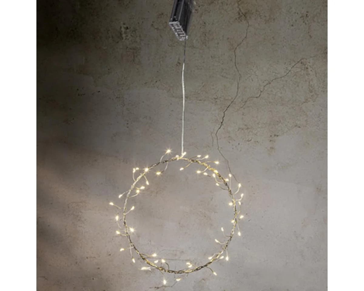 STAR TRADING LED Fensterleuchter POPPY Ring 50 LEDs warmweiß silber