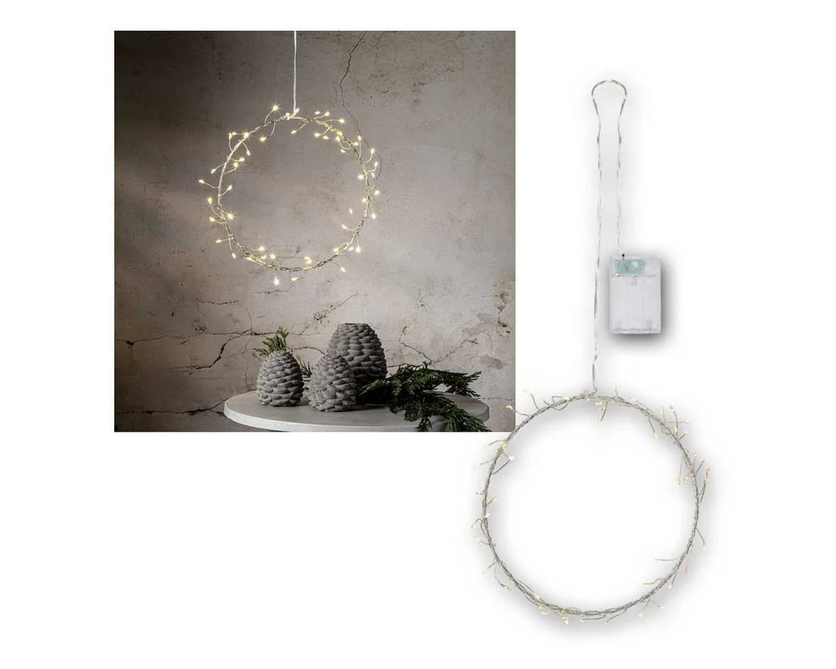 STAR TRADING LED Fensterleuchter POPPY Ring 50 LEDs warmweiß silber - Bild 2