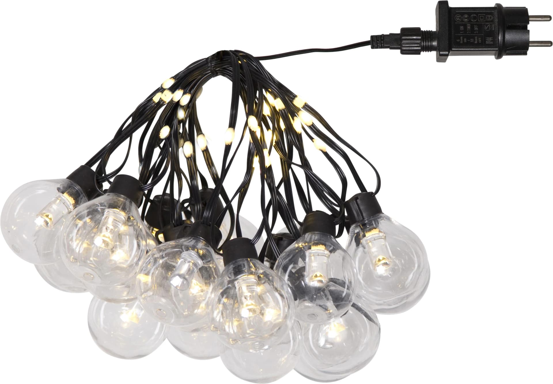 LED-Lichterkette Bolla, klar, Kunststoff Länge 5,3 m 20-flg.