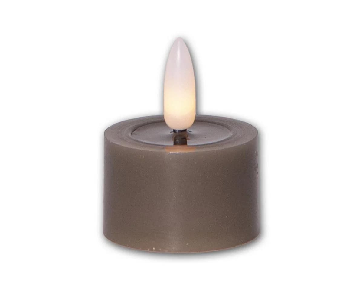 STAR TRADING LED-Teelicht taupe mit Timer und Flackereffekt 2er Set - Bild 4