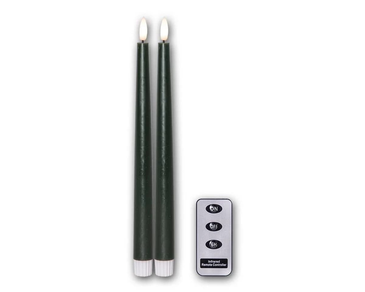 STAR TRADING LED-Stabkerzen FLAMME SLIM Grün 2er Set mit Fernbedienung - Bild 3