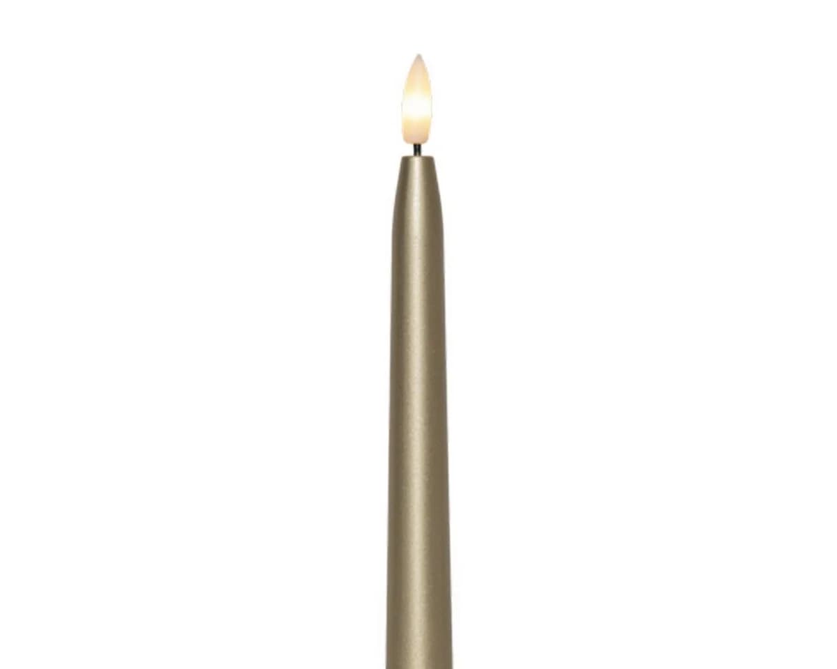 STAR TRADING LED-Stabkerzen 2er Set Gold 3D-Flamme Timer - Bild 3