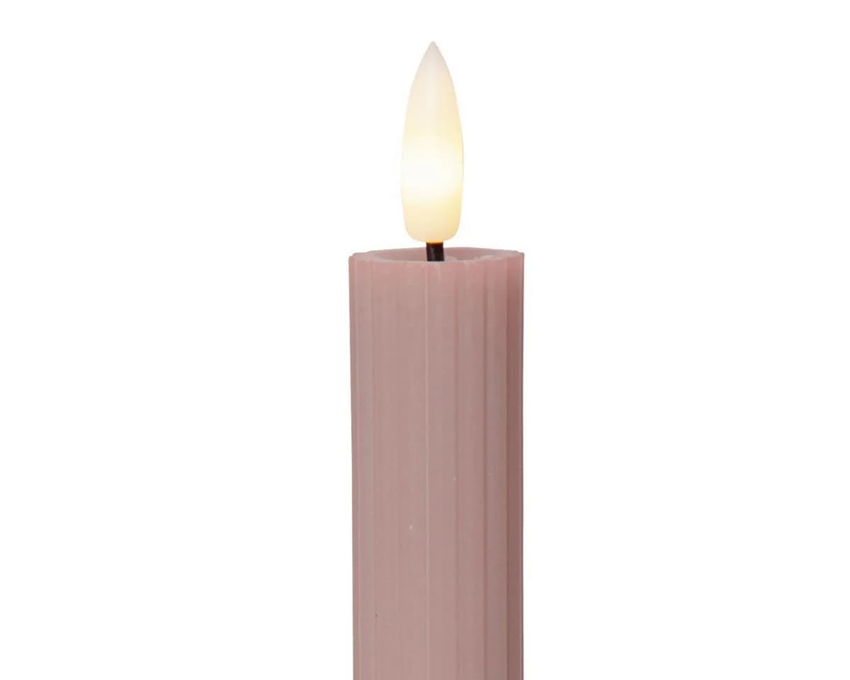 STAR TRADING LED-Stabkerzen STRIPE 2er Set altrosa mit Timer - Bild 4