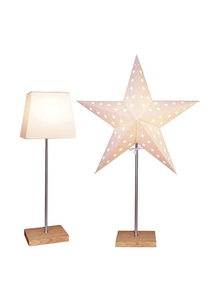 STAR TRADING LED Stern Tischlampe Leo mit 3D Papierstern und Lampenschirm