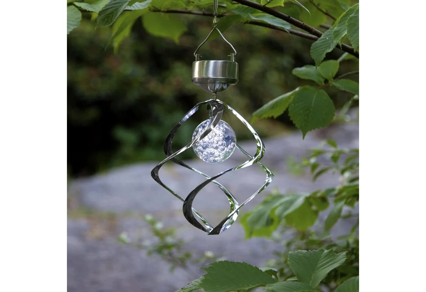 STAR TRADING LED Solarleuchte Roma Solar Windspiel Edelstahl