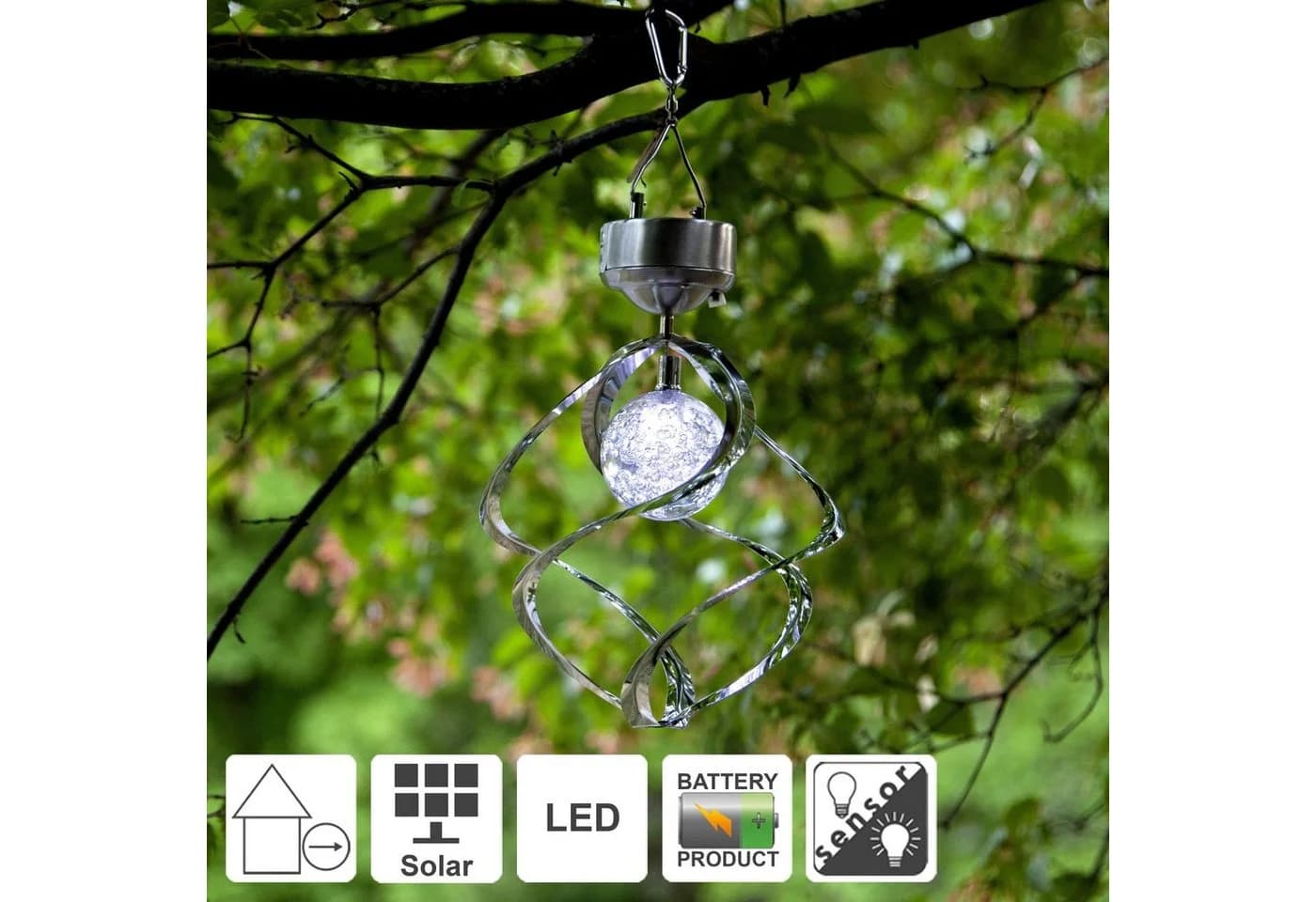 STAR TRADING LED Solarleuchte Roma Solar Windspiel Edelstahl - Bild 3