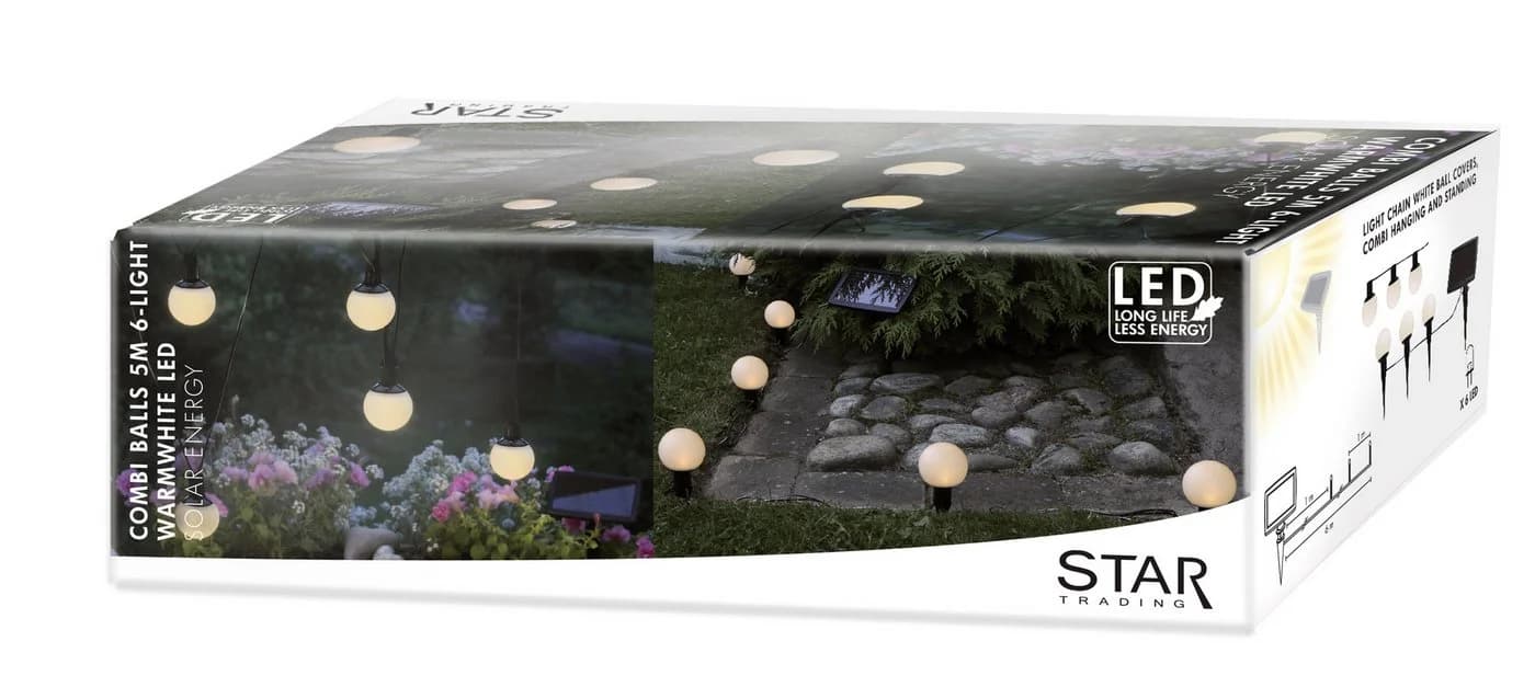 STAR TRADING LED Solarlichterkette 6-teilig warmweiß - Bild 3