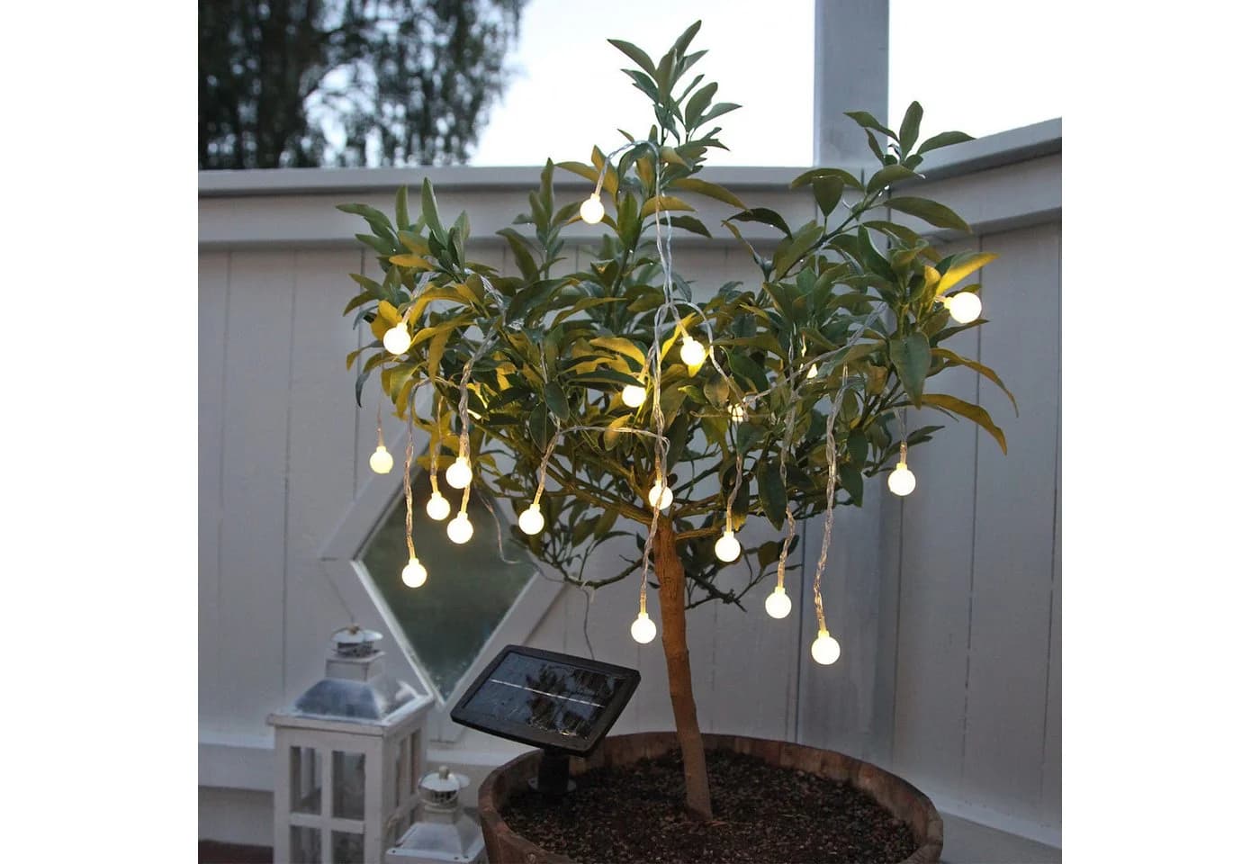 STAR TRADING LED-Solar-Lichterkette Globini 20-teilig Warmweiß