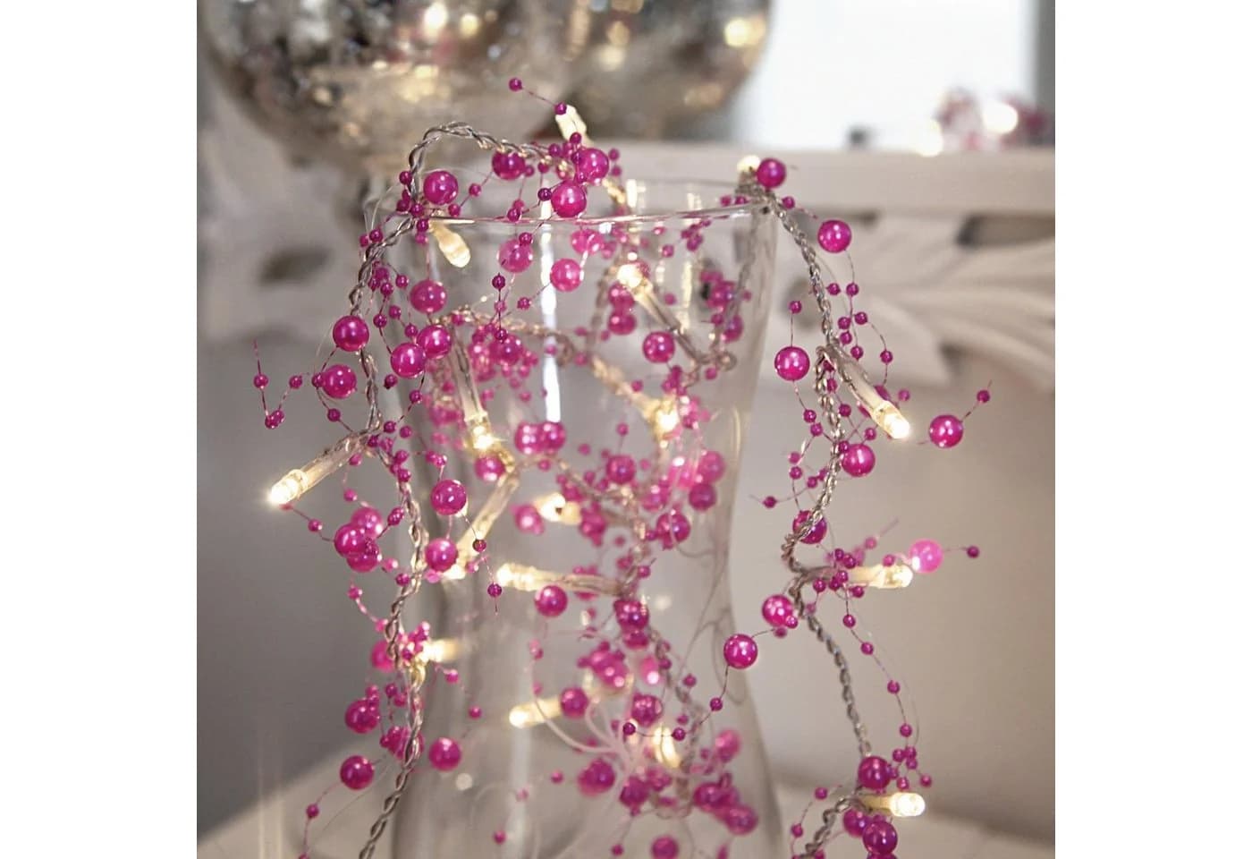 STAR TRADING LED-Lichterkette mit Timer und rosa Perlen - Bild 3
