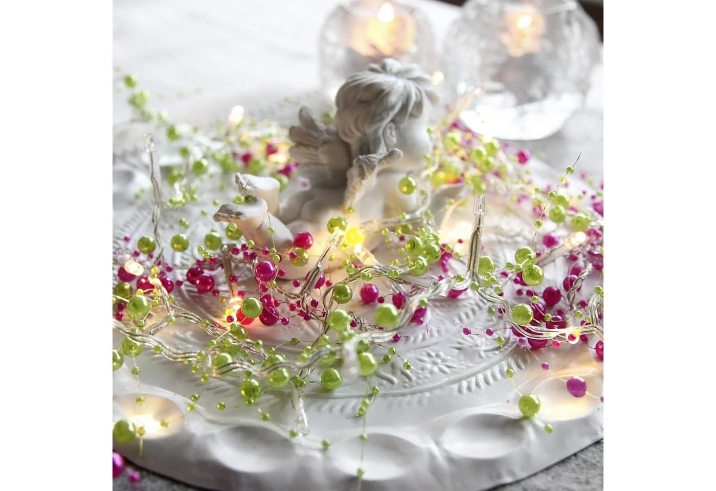STAR TRADING LED-Lichterkette mit Timer und rosa Perlen - Bild 5