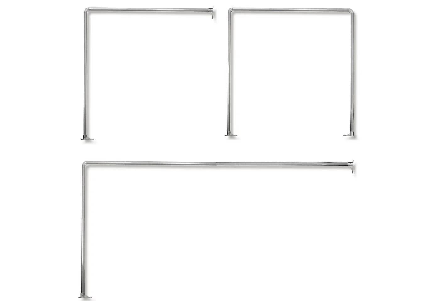 Clever-Kauf-24 Duschvorhangstange Universal Winkelduschstange Silber Aluminium - Bild 2