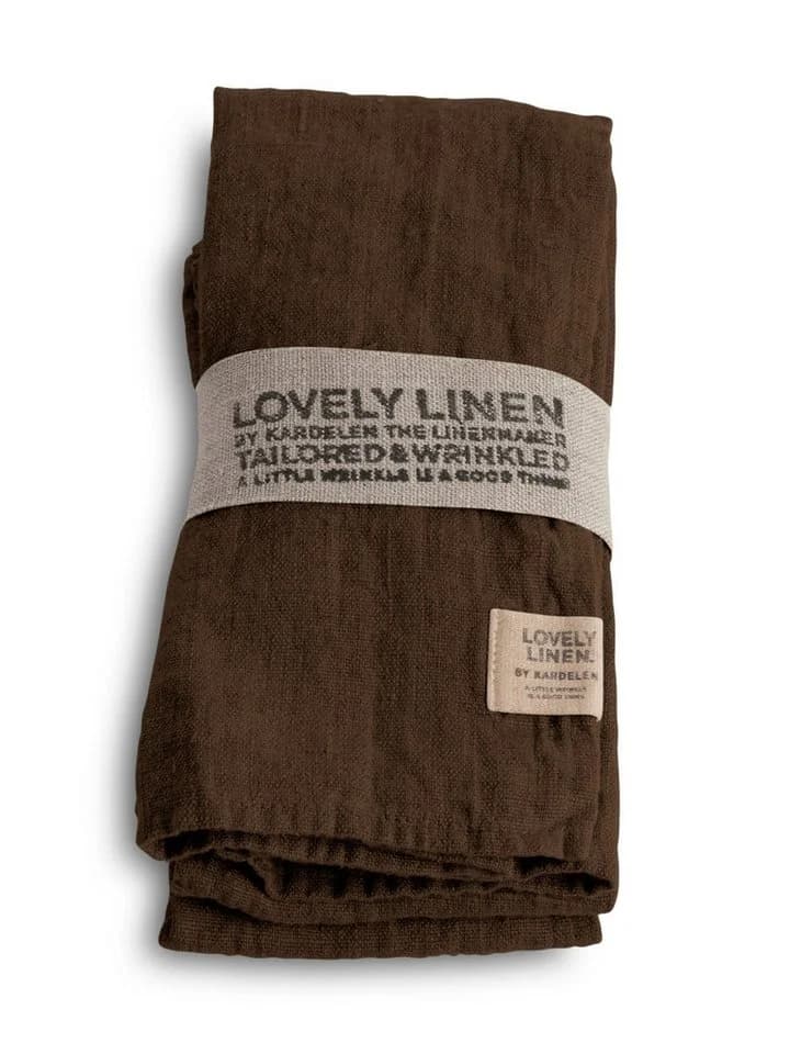 Lovely Linen Stoffserviette Leinen Knitterlook Braun 45x45 cm - Bild 2