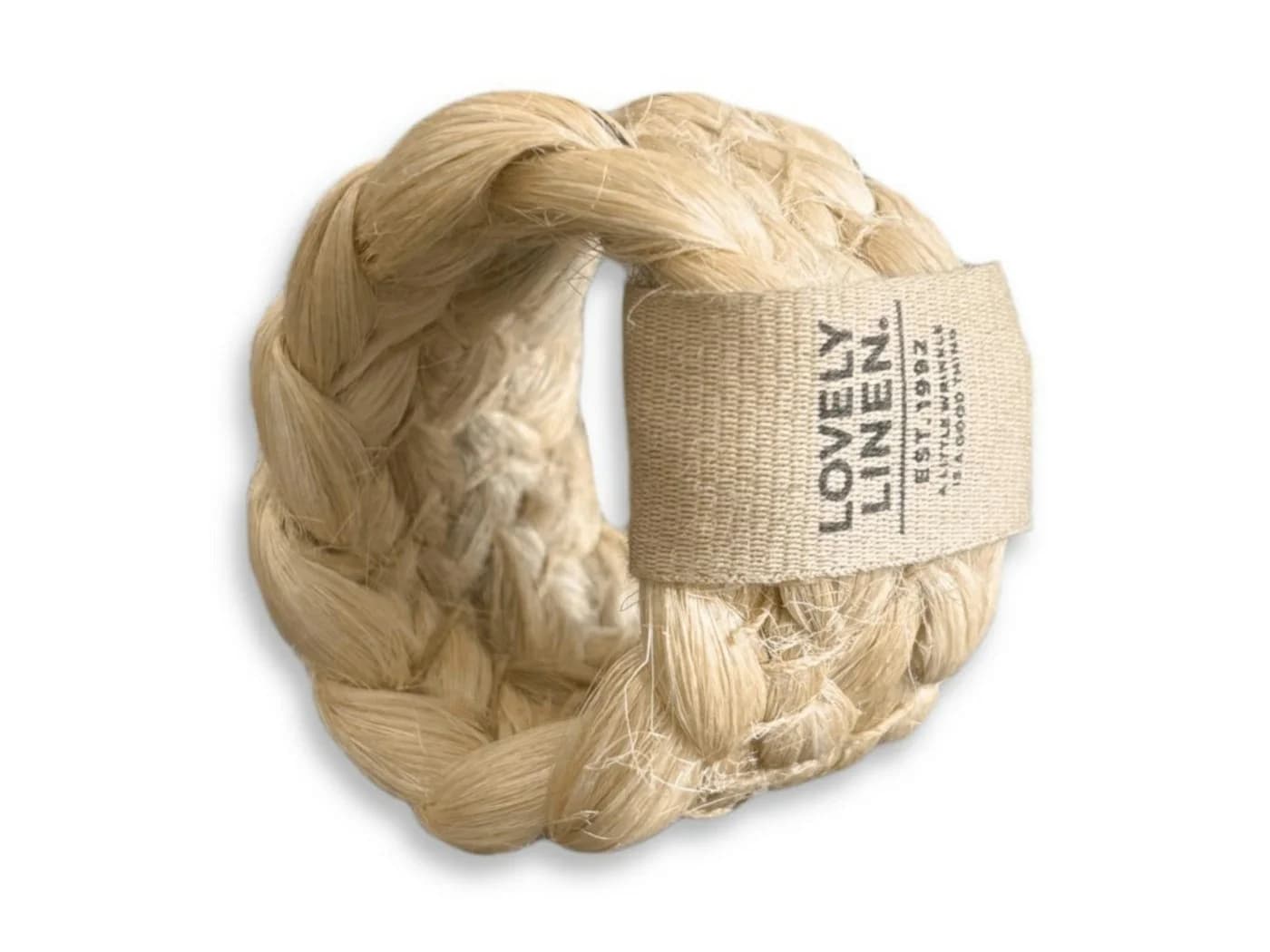 Lovely Linen Serviettenringe Set 4, Natural Beige Leinen 5cm - Bild 2