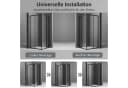 Boromal Eckdusche Schiebetür Schwarz 5mm ESG Glas Bild 5