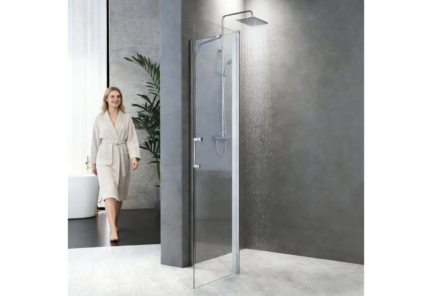 Boromal Walk-in-Dusche Faltbar mit ESG-Glas und Nanobeschichtung