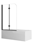 Boromal Badewannenfaltwand 2-teilig 6mm ESG Glas Schwarz Bild 2