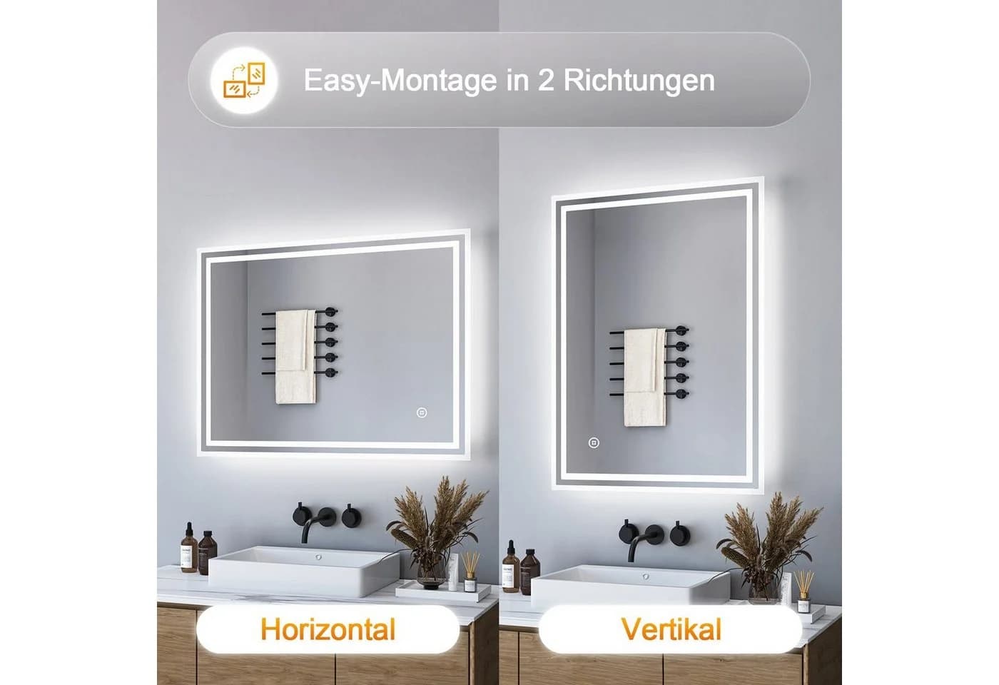 WDWRITTI LED Badspiegel mit Memory-Funktion und dimmbarer Beleuchtung - Bild 5