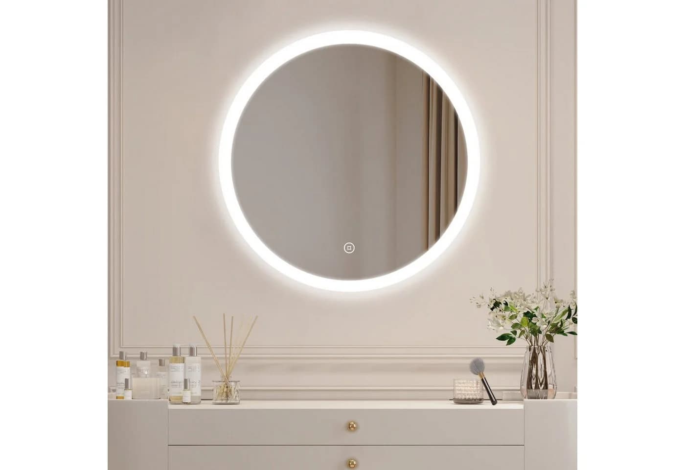 WDWRITTI LED-Rundspiegel 60cm mit dimmbarem Licht und Speicherfunktion - Bild 2
