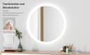 WDWRITTI LED-Rundspiegel 60cm mit dimmbarem Licht und Speicherfunktion Bild 3