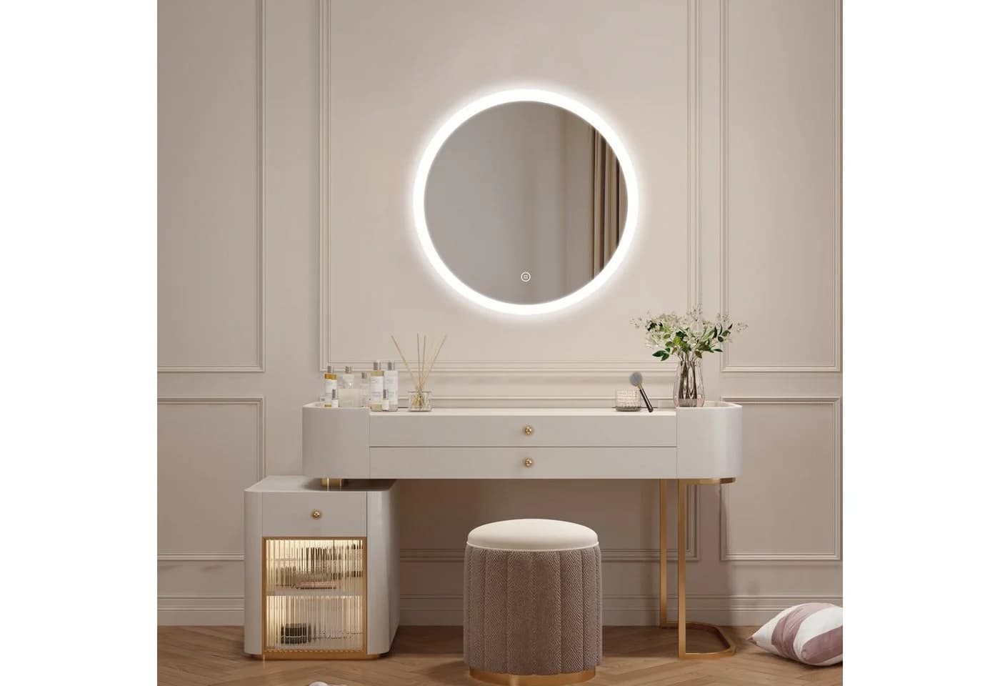 WDWRITTI LED-Rundspiegel 60cm mit dimmbarem Licht und Speicherfunktion - Bild 5