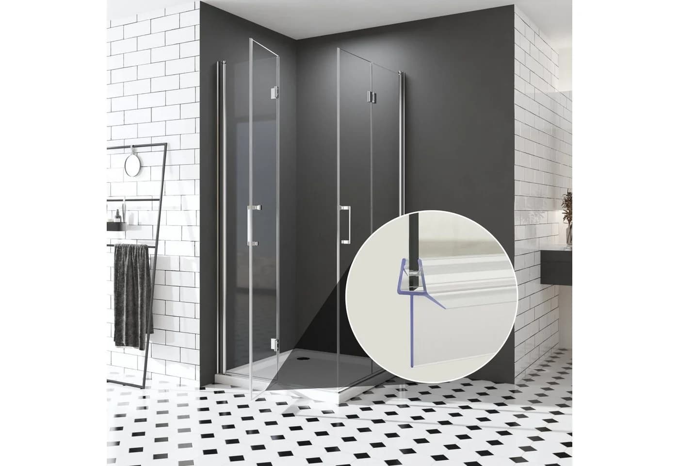Boromal Duschdichtung mit zwei Lippen für 4-6mm Glas - Bild 5