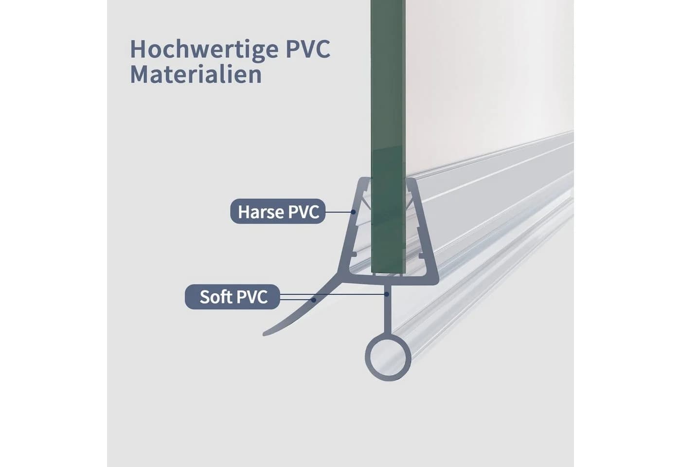 Boromal Duschdichtung 100cm für 7-8mm Glas mit verlängerter Innenlippe - Bild 5