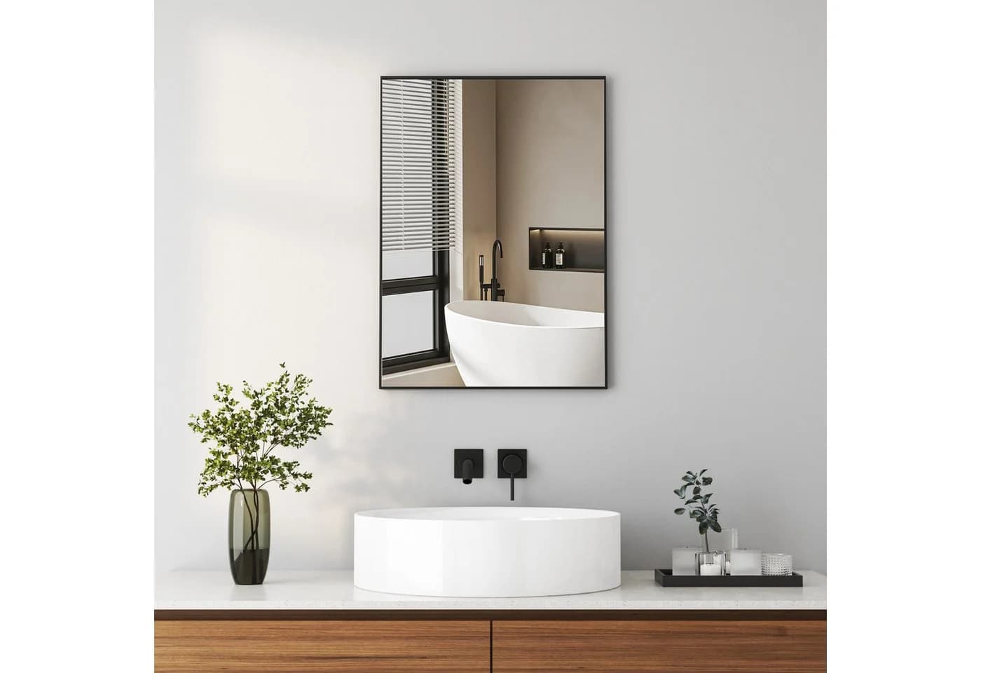 Hopibath Wandspiegel Schwarz Modern Aluminium Rahmen - Bild 2