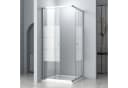 Hopibath Eckdusche Schiebetür Milchglas 5mm Sicherheitsglas Alurahmen Chrom Bild 1