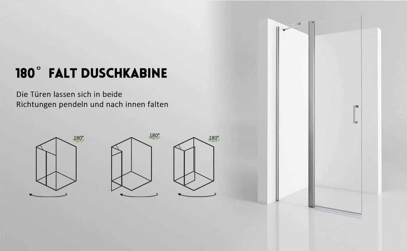 GOEZES Walk-in-Duschwand Glas mit Nano-Beschichtung Silber - Bild 4